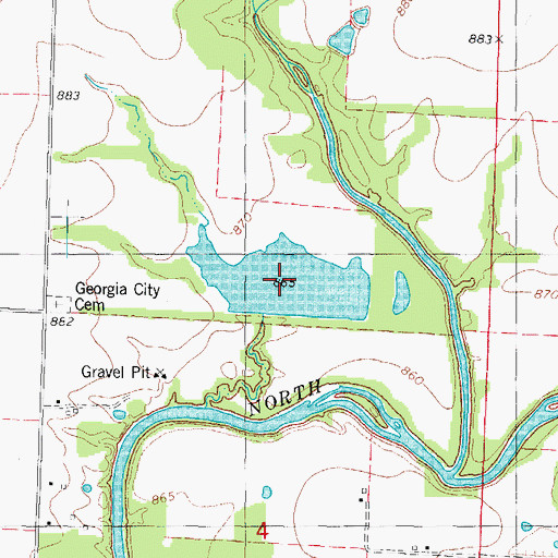 Topographic Map of Asbury Farms Lake, MO