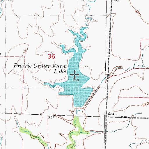 Topographic Map of Finley Lake, MO