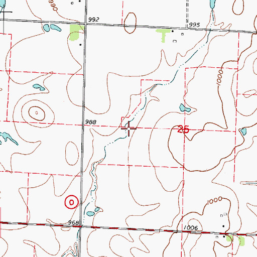 Topographic Map of Marti Lake, MO