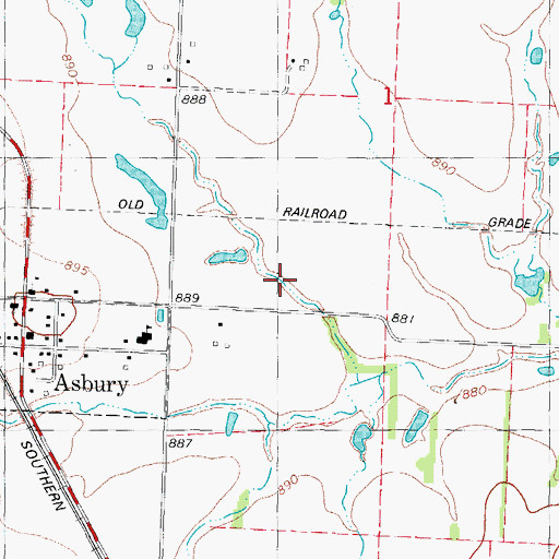 Topographic Map of Browning West Lake, MO