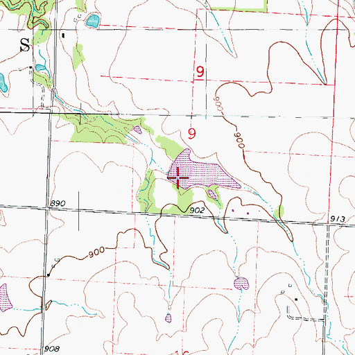 Topographic Map of Elliot Lake Dam, MO