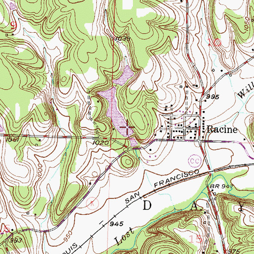 Topographic Map of Austin Harrison Dam, MO
