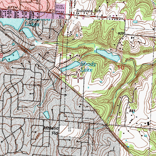 Topographic Map of Shady Lake Dam, MO