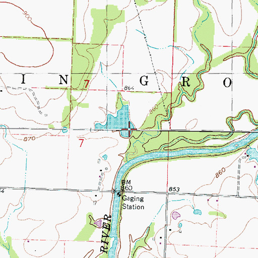 Topographic Map of Doran Lake Dam, MO