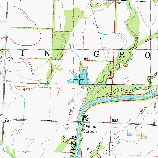 Topographic Map of Doran Lake, MO
