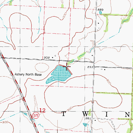Topographic Map of Herr Lake Dam, MO
