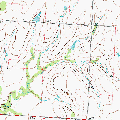 Topographic Map of Barker Lake, MO