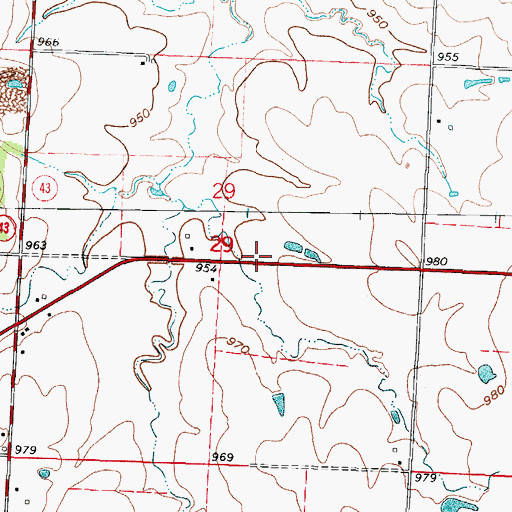 Topographic Map of Suiters Lake, MO