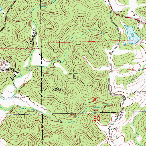 Topographic Map of Parkers Dam, MO