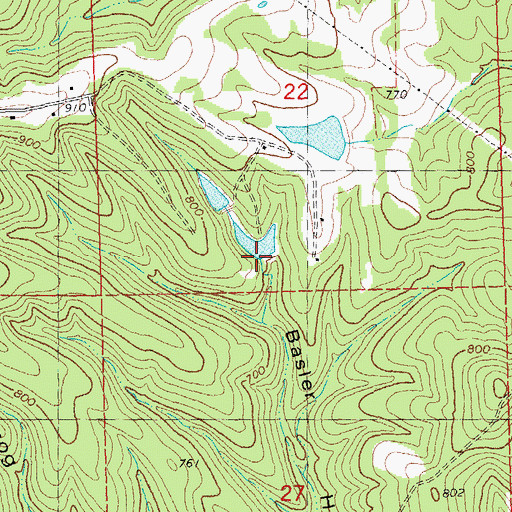 Topographic Map of Brands Lower Lake Section 22 Dam, MO