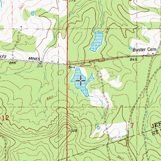 Topographic Map of Mononame 215 Reservoir, MO