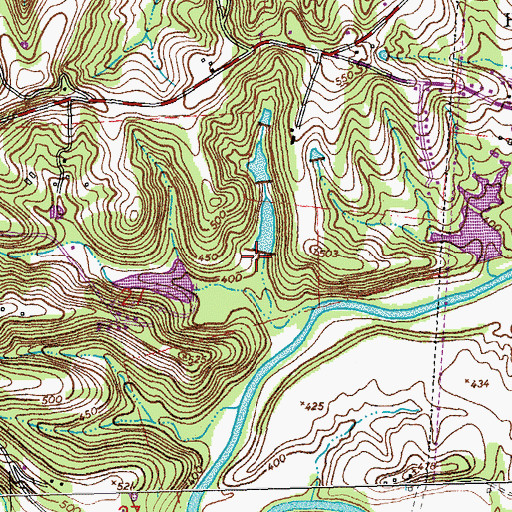 Topographic Map of Winsor Lake, MO
