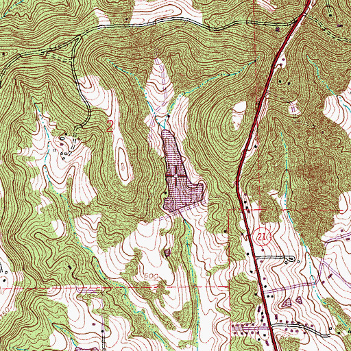Topographic Map of Vatterott Lake, MO