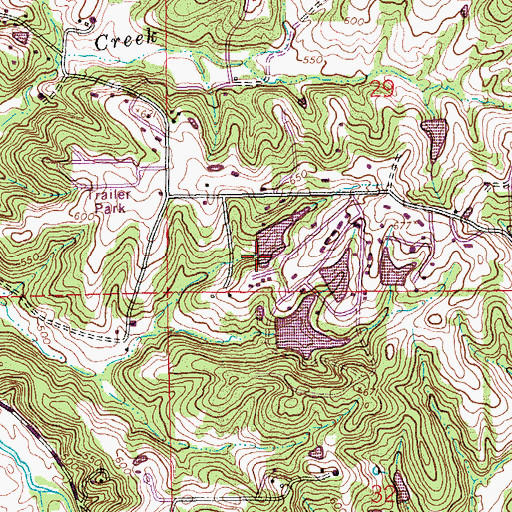 Topographic Map of Lakes of Deerwood Number Two Dam, MO