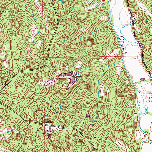 Topographic Map of Becker Lake, MO