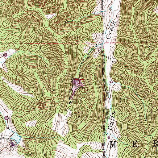 Topographic Map of Sweetwater Dam, MO