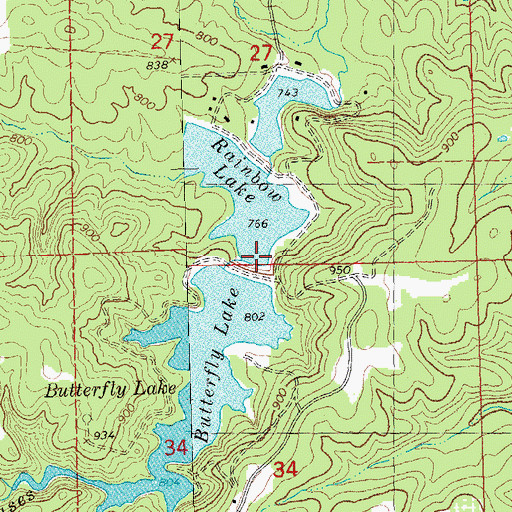 Topographic Map of Butterfly Lake Dam, MO