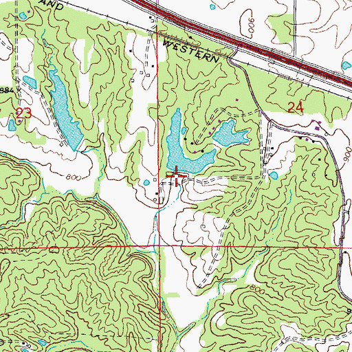 Topographic Map of B and K Lake Number 1 Dam, MO