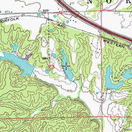 Topographic Map of Birkemeier Lake, MO