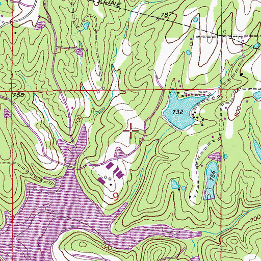 Topographic Map of Sherman Lake Dam, MO