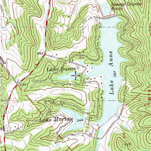 Topographic Map of Lake Susan Dam, MO
