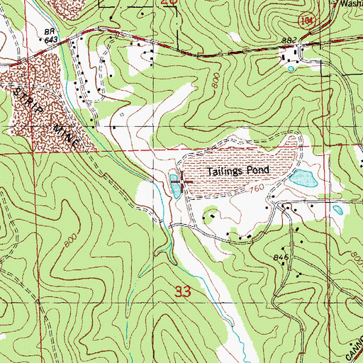 Topographic Map of Dorlac Lake Dam, MO