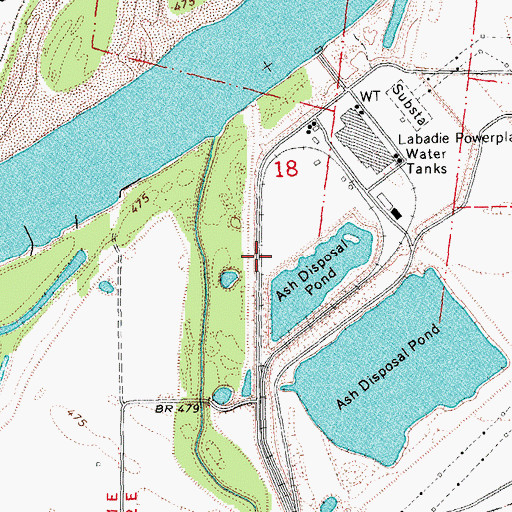 Topographic Map of Ash Pond Dike North, MO