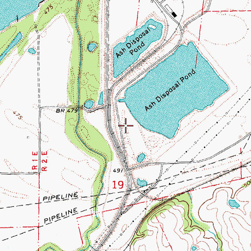 Topographic Map of Ash Pond Dike, MO