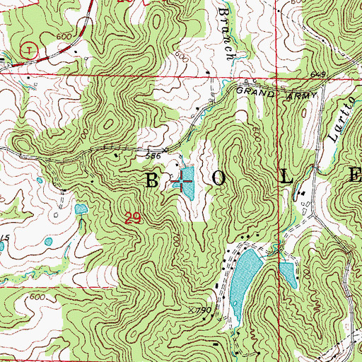 Topographic Map of Zinsmeyer Lake Dam, MO