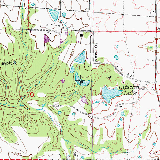 Topographic Map of Joe Phegleg Lake, MO