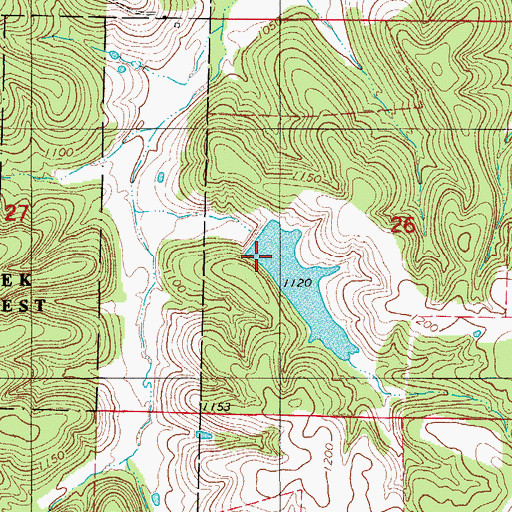 Topographic Map of Wilderness Lake Dam, MO