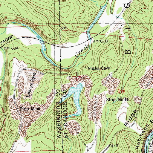 Topographic Map of Blackwell Pond Dam, MO