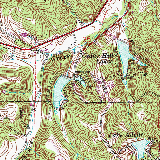 Topographic Map of Cedar Hill Lake Number 3, MO