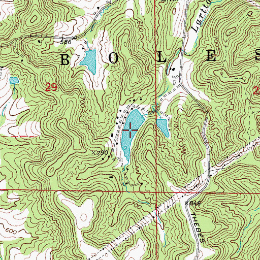 Topographic Map of Hermit Hollow Lake, MO
