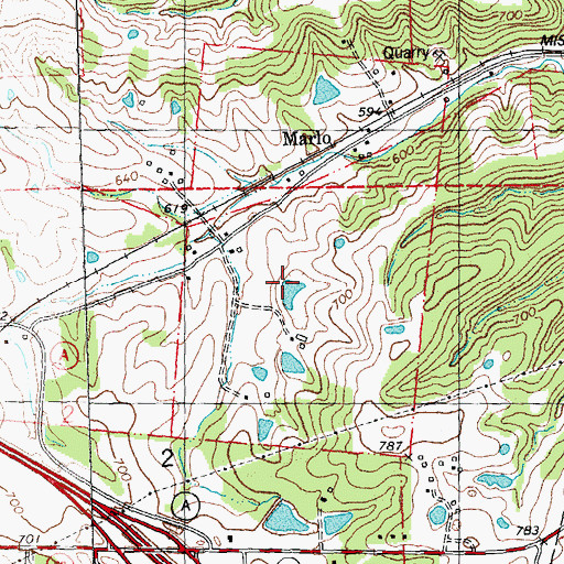 Topographic Map of Govro Dam, MO