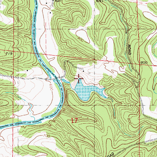 Topographic Map of Dresser Number 10 Dam, MO