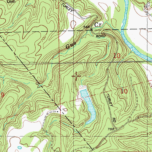 Topographic Map of Dresser Number 11 Tailings Pond Dam, MO