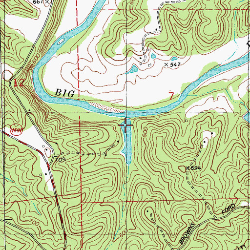 Topographic Map of Lake Lorene Dam, MO