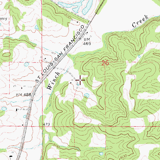 Topographic Map of Seyer Lake, MO