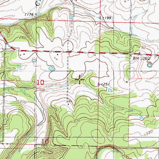 Topographic Map of Thurman Lake Dam, MO
