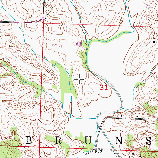Topographic Map of Township of Brunswick, MO