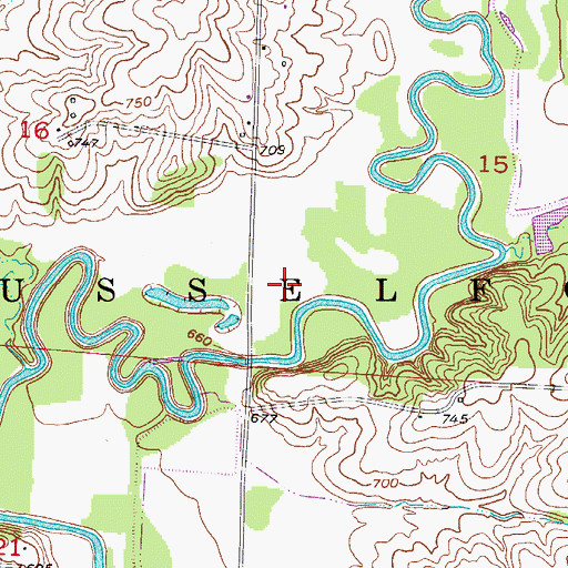 Topographic Map of Township of Musselfork, MO