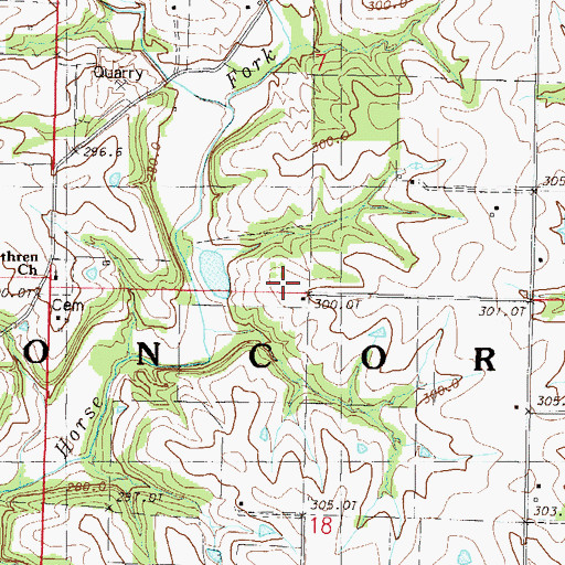 Topographic Map of Township of Concord, MO