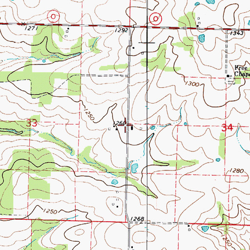 Topographic Map of Township of Sheridan, MO