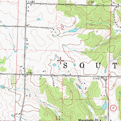 Topographic Map of Township of South Benton, MO