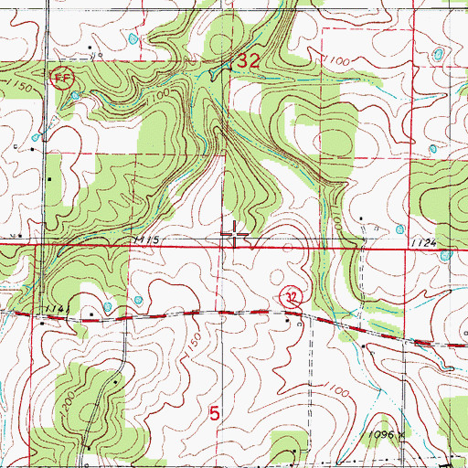 Topographic Map of Township of Wilson, MO