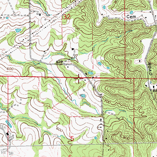 Topographic Map of Township of Boles, MO