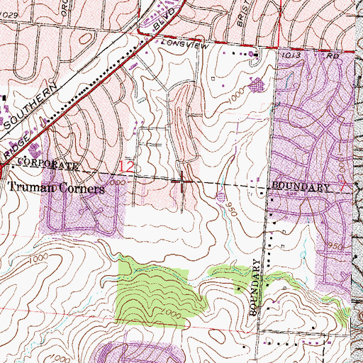 Topographic Map of Township of Washington, MO