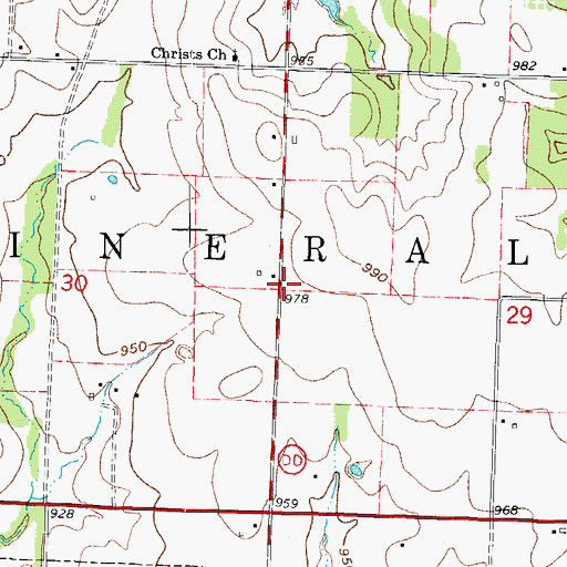 Topographic Map of Township of Mineral, MO