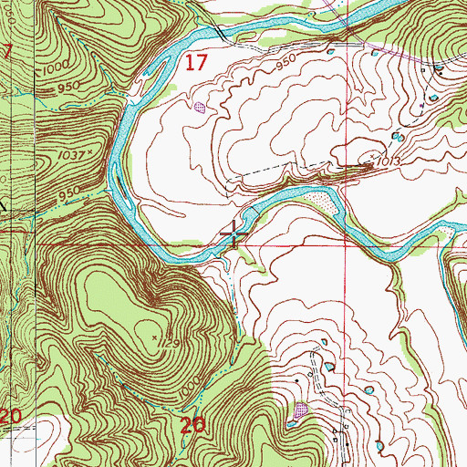 Topographic Map of Township of Osage, MO